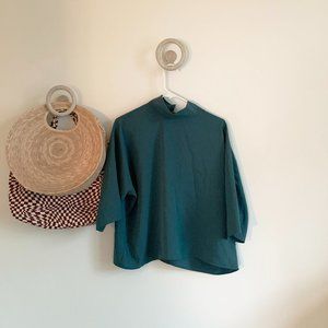 UNIQLO Mock Neck Blouse Tee